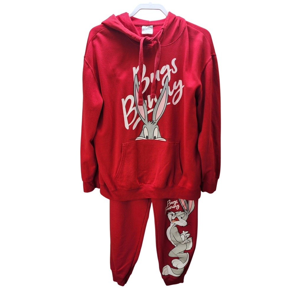 Looney Tunes Bugs Bunny Red Hoodie and Sweatpants Set XL 15-17 Youth Adults